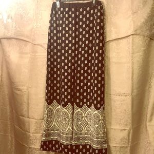 West kei tie front printed wide leg bottoms